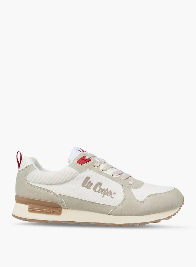 Lee Cooper Men's Panelled Lace-Up Sneakers with Pull Tabs