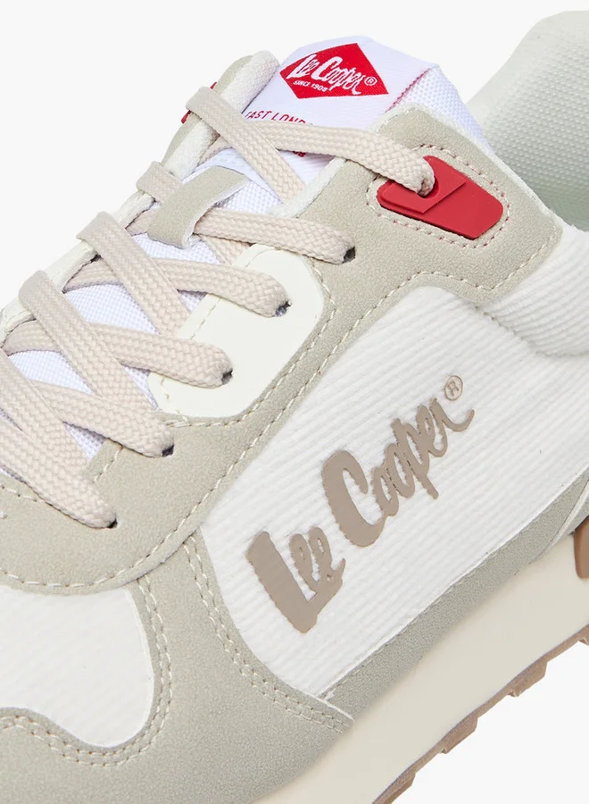 Lee Cooper Men's Panelled Lace-Up Sneakers with Pull Tabs