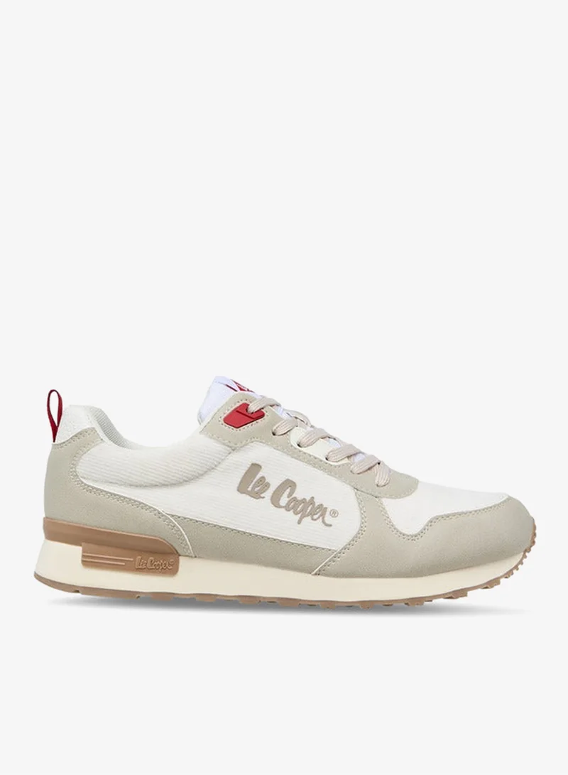 Men's Panelled Lace-Up Sneakers with Pull Tabs