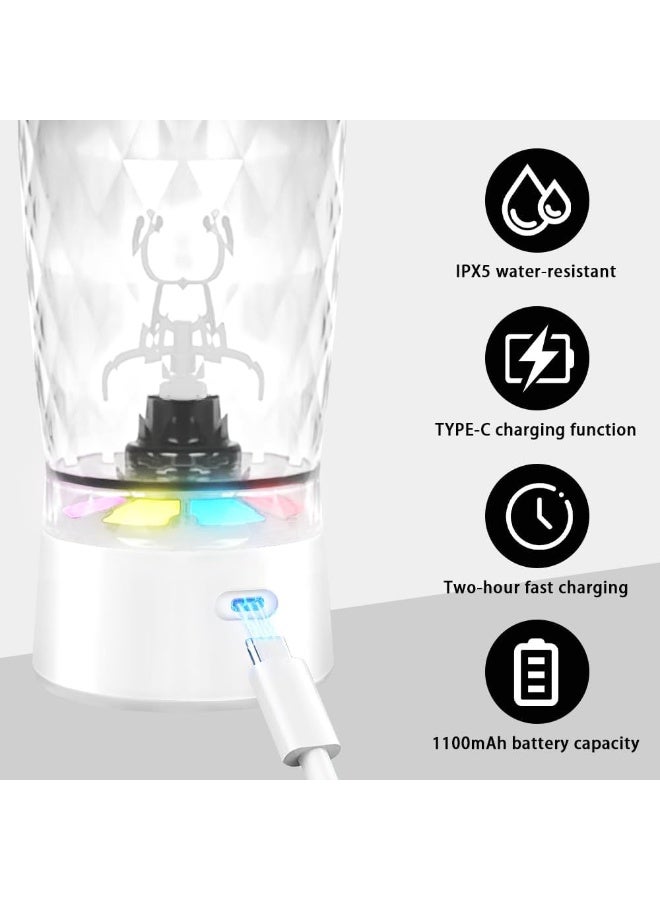 YelaJoy Shaker Bottles for Protein Shakes Mixes, Automatic Coffee Stirring Cup, Portable Mixer Cups and Blender Bottles Battery Powerful Mixer Cup 15 oz,Food grade material (White) - Image 5