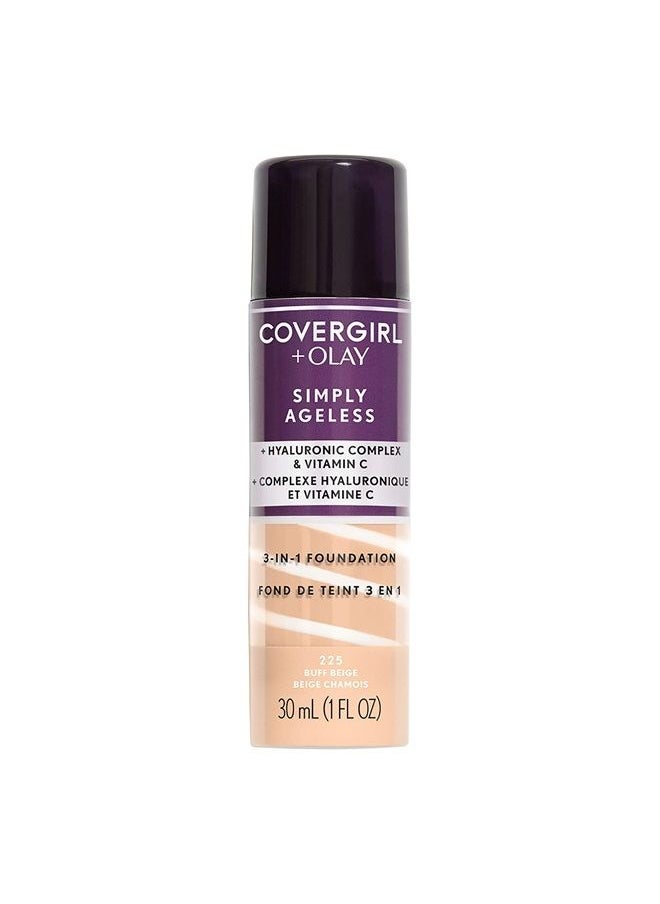 CoverGirl &amp; أولاي سيمبلي إيجليس 3 في 1 كريم أساس سائل، بيج فاتح، 1 أونصة سائلة (عبوة من قطعة واحدة)  - Image 1