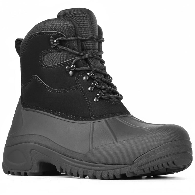 Furuian Winter Steel Toe Work Boots for Men Insulated Waterproof Work Boots for Men Steel Toe Shoes Mens Winter Snow Duck Booties - Image 1