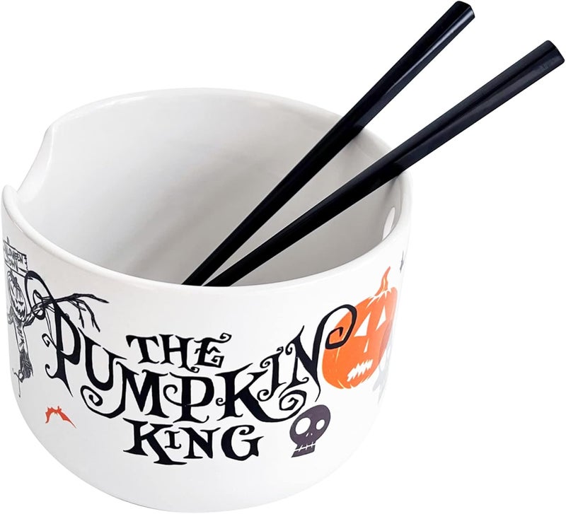 Katalyst Licensing & Promotions Inc. Nightmare Before Christmas The Pumpkin King Ramen Bowl and Chopsticks Set Halloween Decor Noodle Bowl - Image 1