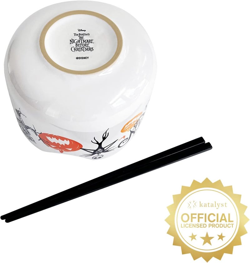 Katalyst Licensing & Promotions Inc. Nightmare Before Christmas The Pumpkin King Ramen Bowl and Chopsticks Set Halloween Decor Noodle Bowl - Image 5