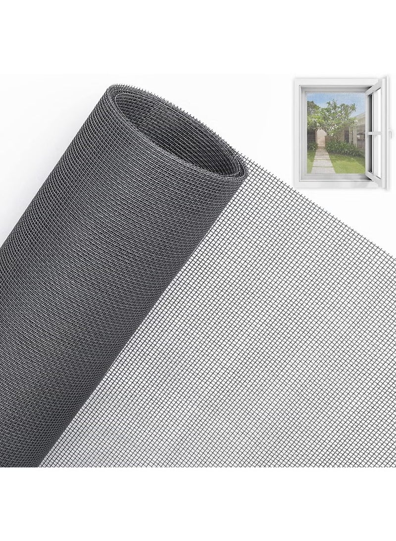 GMORO Fly Window Screens 120x250 cm Black Anti Scratch Cuttable Washable Mesh for Home Use and Outdoor Protection - Image 1