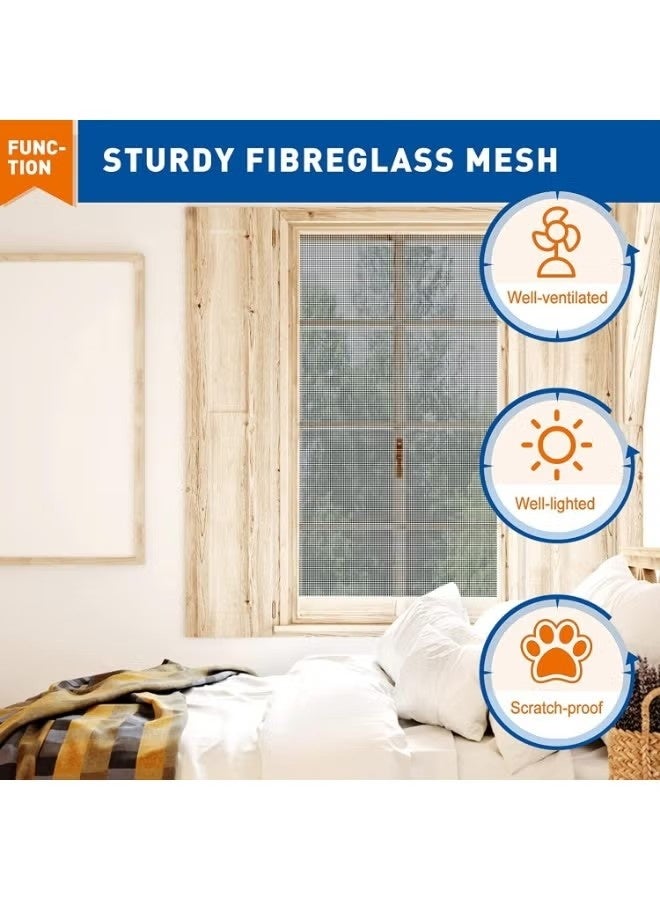 GMORO Fly Window Screens 120x250 cm Black Anti Scratch Cuttable Washable Mesh for Home Use and Outdoor Protection - Image 2