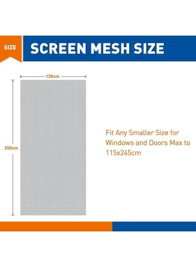 GMORO Fly Window Screens 120x250 cm Black Anti Scratch Cuttable Washable Mesh for Home Use and Outdoor Protection - Image 4