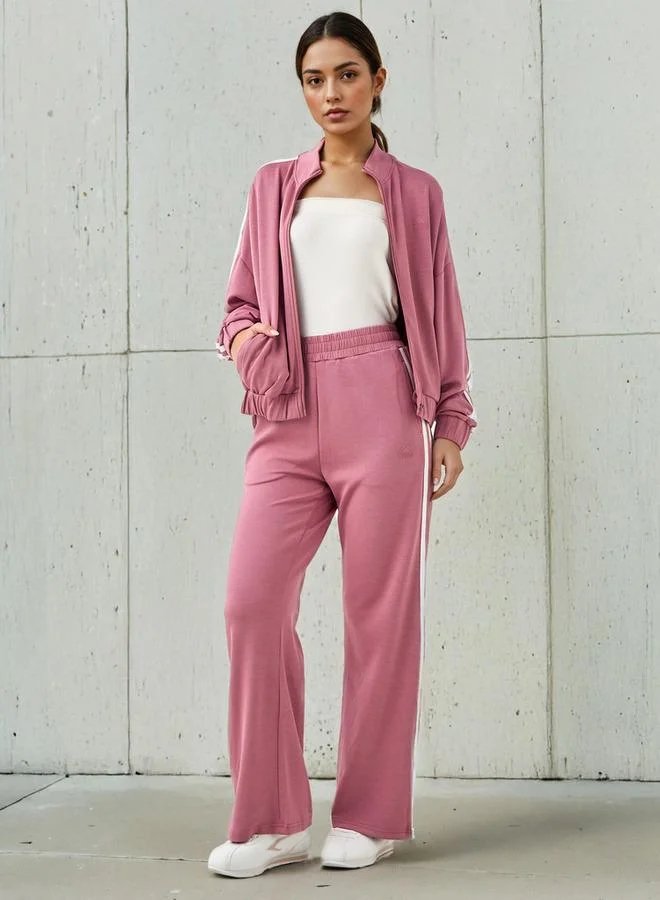 Kappa Kappa Women Contrast Tape Soft Touch Track Pants with Pockets