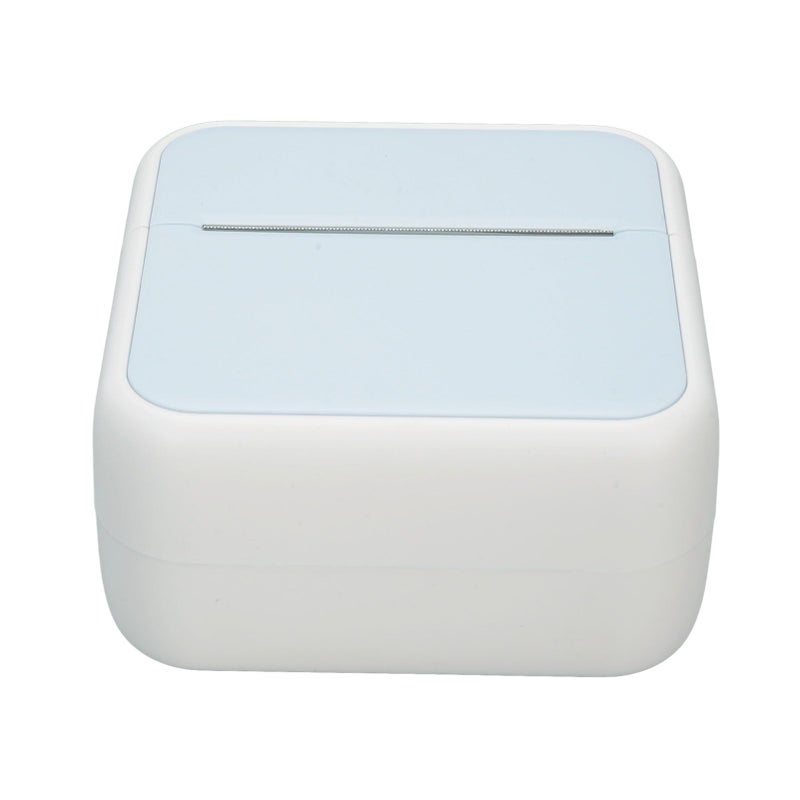 طابعة ملصقات حرارية محمولة بدون حبر مع 5 لفائف ورق آلة طباعة ملصقات الباركود بلوتوث باللون الأزرق - Image 5