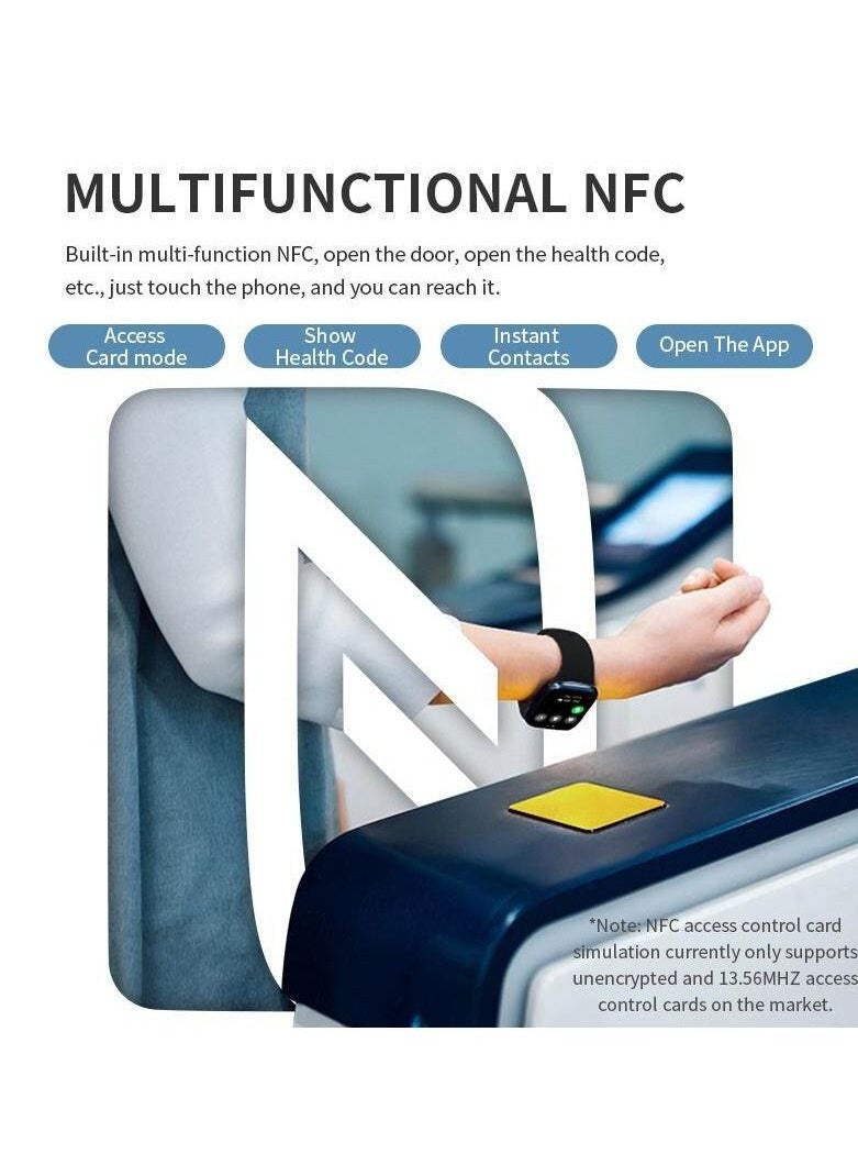 أتش دبليو - جديد 2023 HW67 PLUS  ساعة ذكية مكالمة بلوتوث NFC لاسلكي شحن معدل ضربات القلب - لون فضي - Image 1