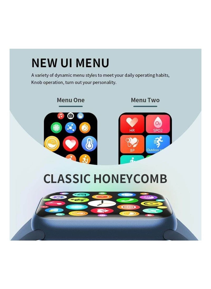أتش دبليو - جديد 2023 HW67 PLUS  ساعة ذكية مكالمة بلوتوث NFC لاسلكي شحن معدل ضربات القلب - لون فضي - Image 1