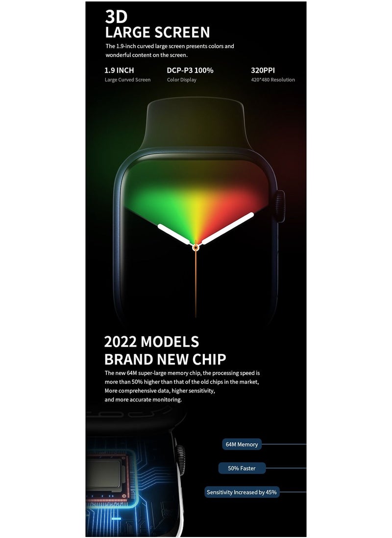 أتش دبليو - جديد 2023 HW67 PLUS  ساعة ذكية مكالمة بلوتوث NFC لاسلكي شحن معدل ضربات القلب - لون فضي - Image 1