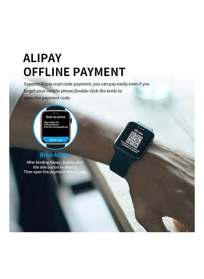 أتش دبليو - جديد 2023 HW67 PLUS  ساعة ذكية مكالمة بلوتوث NFC لاسلكي شحن معدل ضربات القلب - لون فضي - Image 1