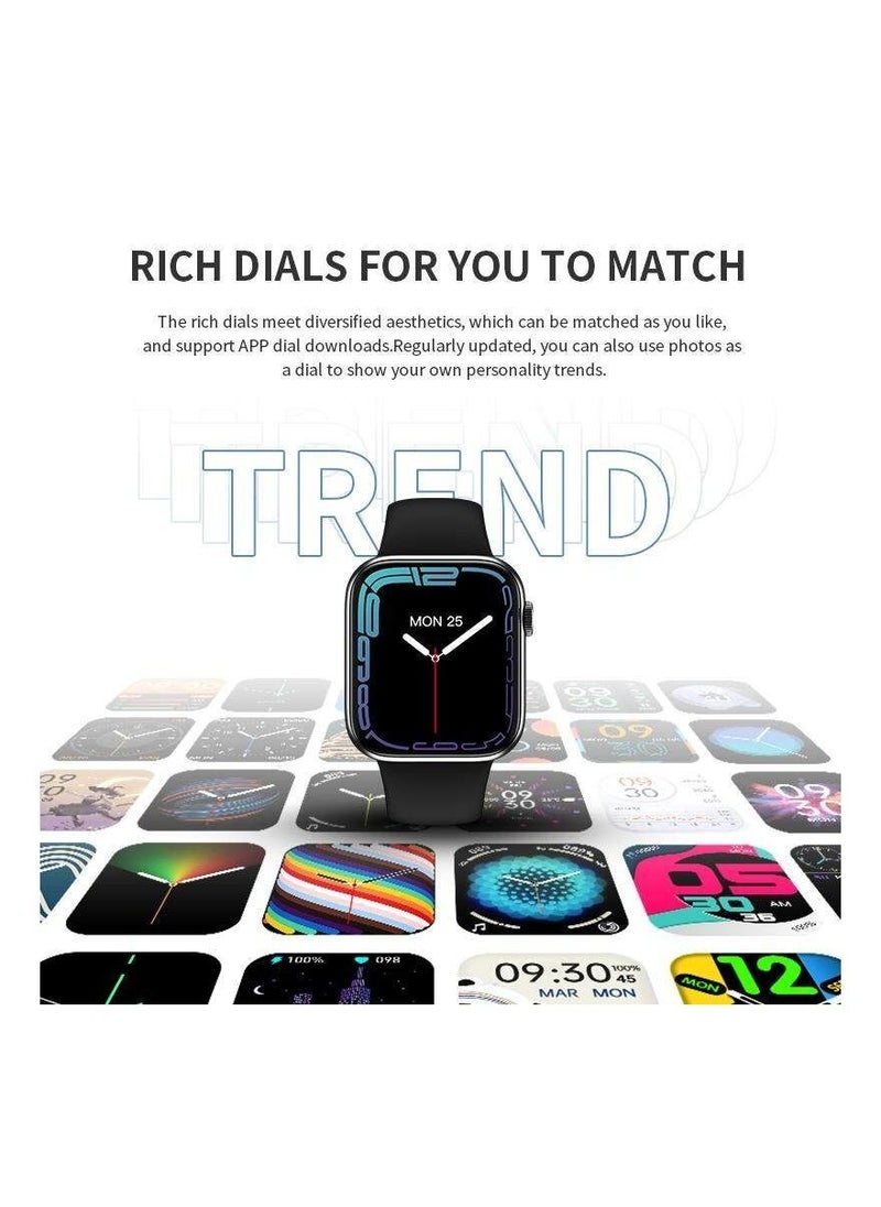 أتش دبليو - جديد 2023 HW67 PLUS  ساعة ذكية مكالمة بلوتوث NFC لاسلكي شحن معدل ضربات القلب - لون فضي - Image 1
