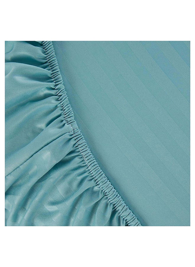 Hotel Collection HOTEL COLLECTION Stripe TEAL BLUE Fitted Sheet 90 x 190 cm with Single Pillow Case  - Image 2