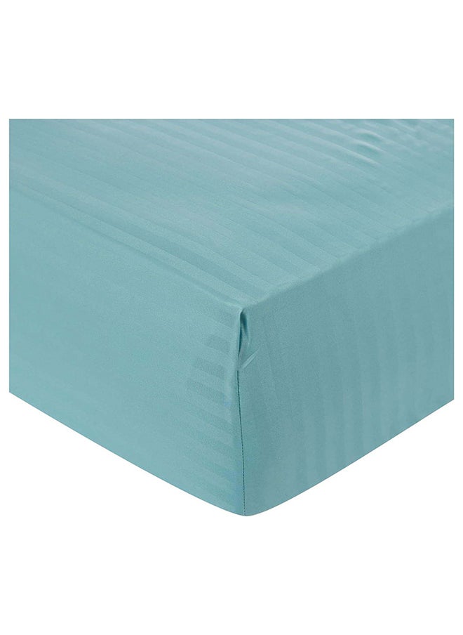 Hotel Collection HOTEL COLLECTION Stripe TEAL BLUE Fitted Sheet 90 x 190 cm with Single Pillow Case  - Image 1