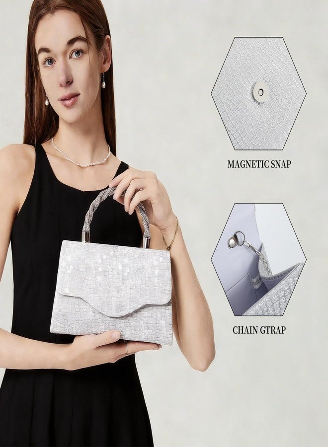 BSOKEIXD Mother's Day Women's Evening Bag Purse Clutch Bag，Glitter Evening Bag Sparkling Envelope Packet with Detachable Chain，for Women's Formal Evening Wedding Prom Events - Image 5