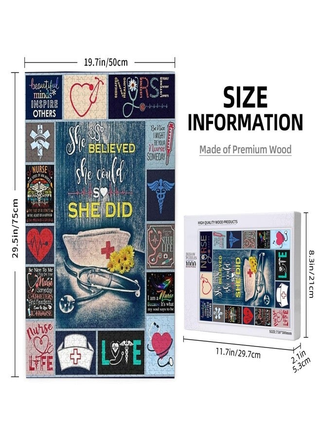 NELife 1000 Pieces Nurse Heartbeat Jigsaw Puzzle,Fun Educational Toy for Kids Ages 12,Teens & Families.Educational Games Home Decoration Puzzle,Size 29.5” X 19.7” - Image 3