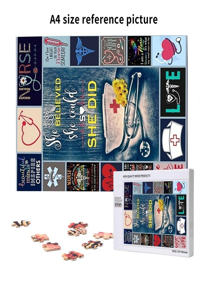 NELife 1000 Pieces Nurse Heartbeat Jigsaw Puzzle,Fun Educational Toy for Kids Ages 12,Teens & Families.Educational Games Home Decoration Puzzle,Size 29.5” X 19.7” - Image 5