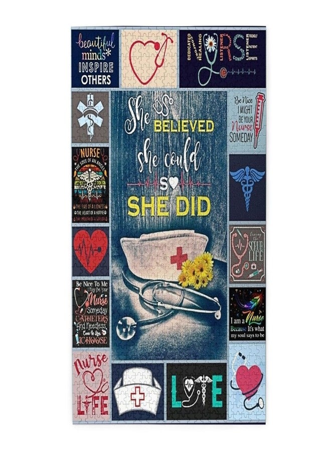 NELife 1000 Pieces Nurse Heartbeat Jigsaw Puzzle,Fun Educational Toy for Kids Ages 12,Teens & Families.Educational Games Home Decoration Puzzle,Size 29.5” X 19.7” - Image 1