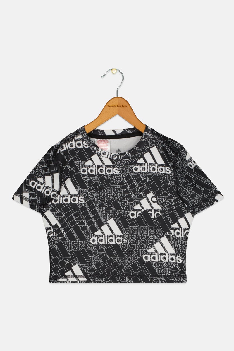 Adidas Kids Girl Short Sleeve Outdoor T Shirt, Black - Image 1