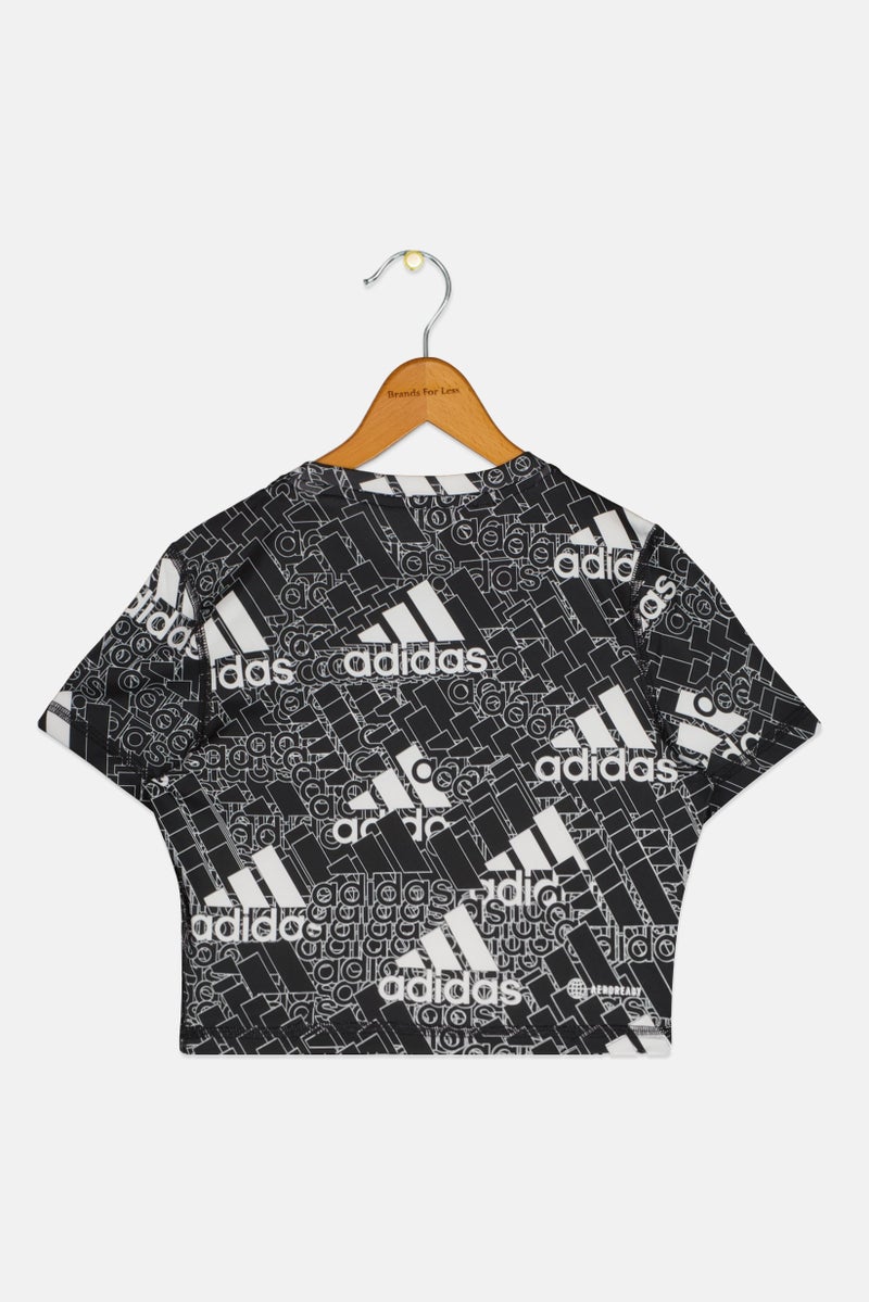 Adidas Kids Girl Short Sleeve Outdoor T Shirt, Black - Image 2