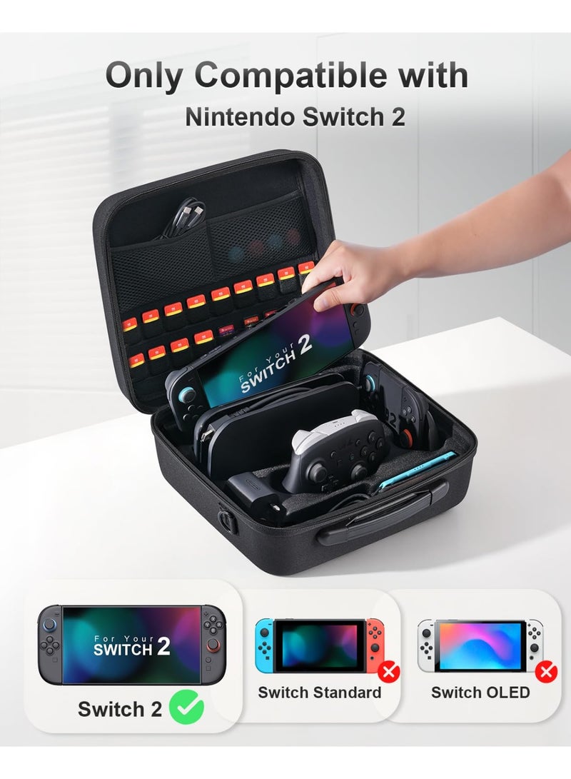 STARTRC GAMES Carrying Case for Nintendo Switch 2 (2025), Large All in One Hard Travel Case with Game Card Slots, Portable Protective Carry Bag for Switch 2 Accessories, Pro Controller and Other Accessories - Image 2