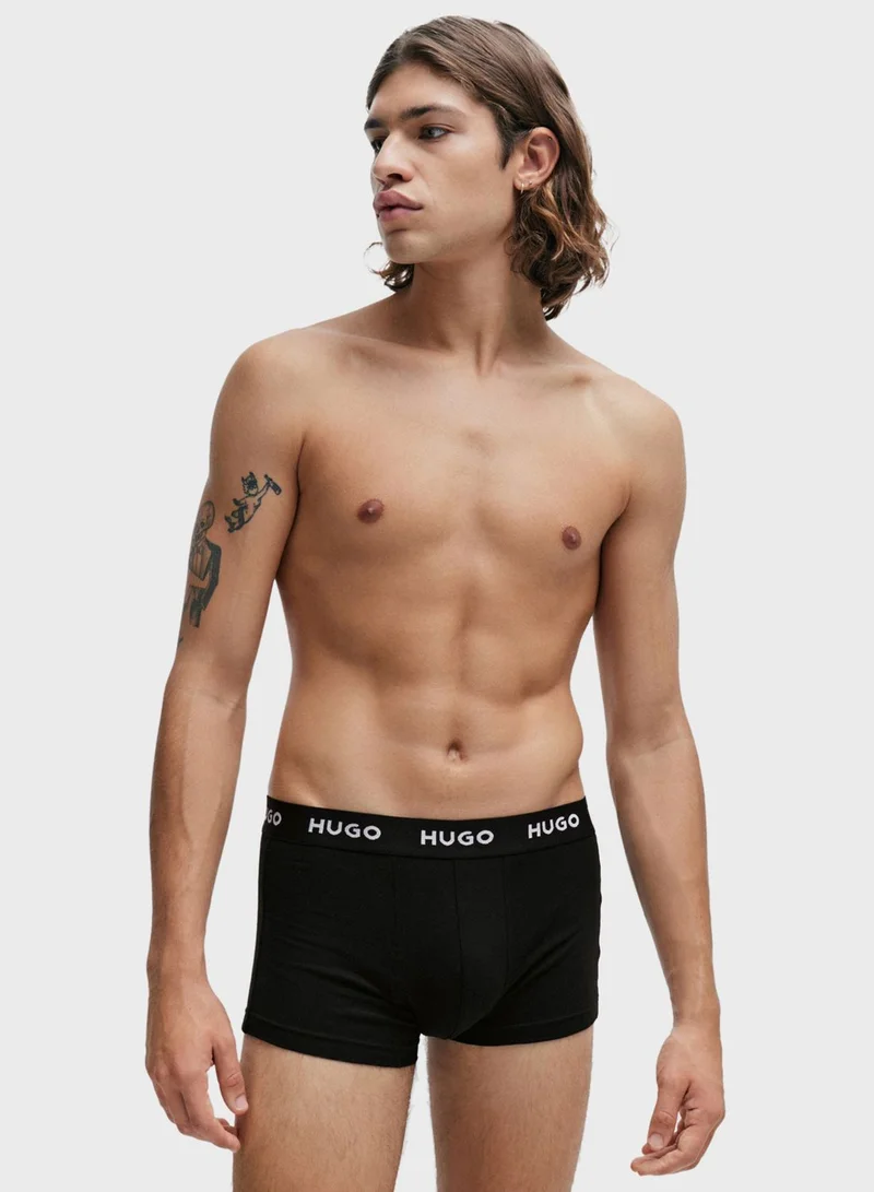 HUGO 3 Pack Logo Band Trunks