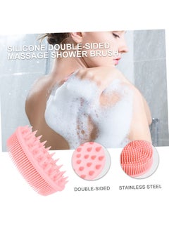 BTFMEI Upgrade 2 in 1 Body Scrubber and Hair Shampoo Brush, Premium Silicone Loofah, Body Brush for Use in Shower, Exfoliating Body Brush, Head Scrubber, Scalp Massager, Wet and Dry, Easy to Clean (Pink)  - Image 3