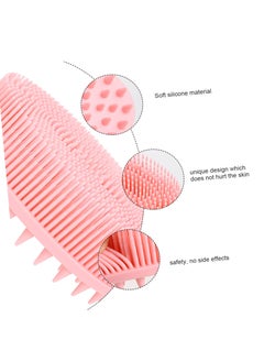 BTFMEI Upgrade 2 in 1 Body Scrubber and Hair Shampoo Brush, Premium Silicone Loofah, Body Brush for Use in Shower, Exfoliating Body Brush, Head Scrubber, Scalp Massager, Wet and Dry, Easy to Clean (Pink)  - Image 5