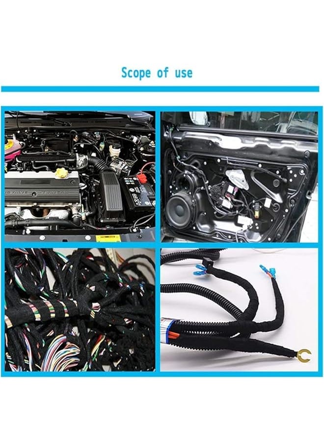 PROMASS - promass 5 Rolls Automotive Wiring Harness Tape,High Temp Wire Harness Wrapping Tape for Auto Electrical Wrap, Protection, Insulation 19mm× 20mBlack - Image 1