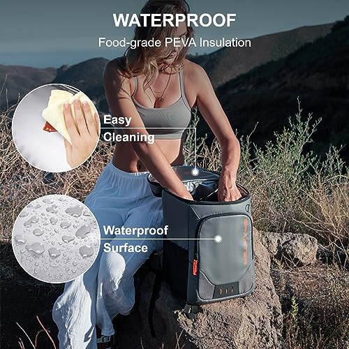 SPARTER Backpack Cooler Insulated Leak Proof 33 Cans, 2 Insulated Compartments Thermal Bag, Portable Lightweight Beach Travel Camping Lunch Backpack for Men and Women - Image 5