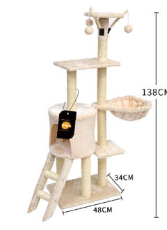 Kidle Living Equipment Cat Play Tower Cat Toy Multi Level Platform Cat Tree Sisal Pillar Large Cat Climbing Frame Cat Nest Luxury Cat Scratch Post Cat Tree  - Image 3