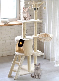 Kidle Living Equipment Cat Play Tower Cat Toy Multi Level Platform Cat Tree Sisal Pillar Large Cat Climbing Frame Cat Nest Luxury Cat Scratch Post Cat Tree  - Image 5