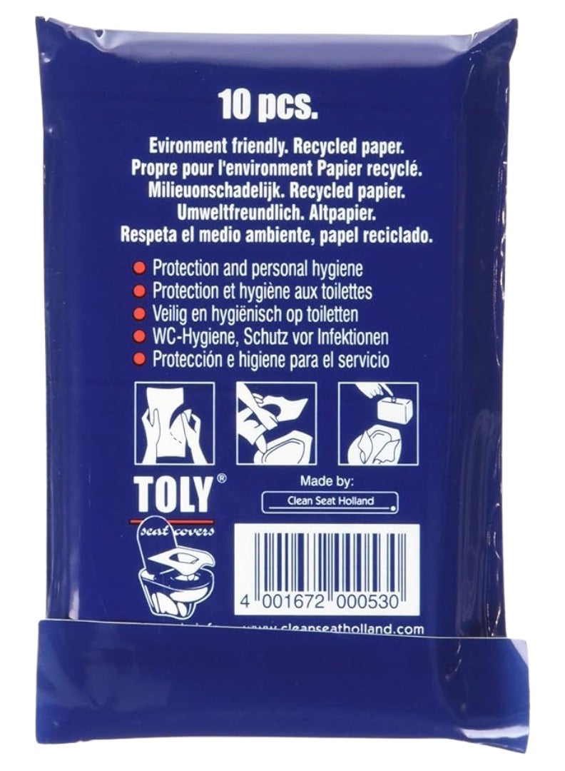 Toly 300 - Disposable Toilet Seat Covers Bulk Pack | Hygienic, Waterproof & Flushable Paper Liners (300 Sheets, 30 Packs) | Ideal for Travel, Office & Public Toilets - Image 2
