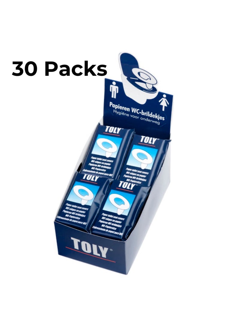 Toly 300 - Disposable Toilet Seat Covers Bulk Pack | Hygienic, Waterproof & Flushable Paper Liners (300 Sheets, 30 Packs) | Ideal for Travel, Office & Public Toilets - Image 4
