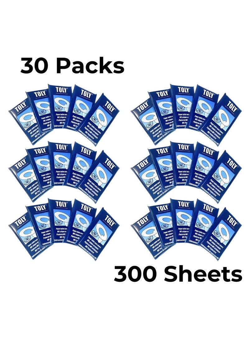 Toly 300 - Disposable Toilet Seat Covers Bulk Pack | Hygienic, Waterproof & Flushable Paper Liners (300 Sheets, 30 Packs) | Ideal for Travel, Office & Public Toilets - Image 5