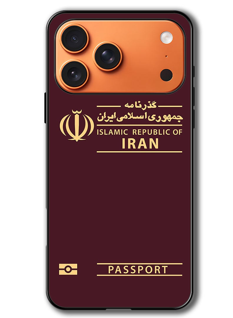 Theodor Case Compatible with Apple iPhone 17 Pro Max 6.9 Inch Protection Shockproof Bumper Cover Iran Passport - Image 1