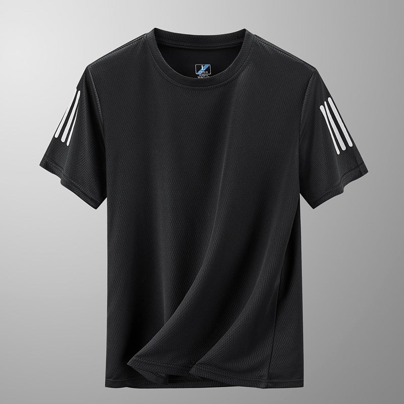 2022 New Ice Silk Men'S Short-Sleeved T-Shirt Men'S Summer Mesh Youth Breathable T-Shirt Sports Quick-Drying - Image 3