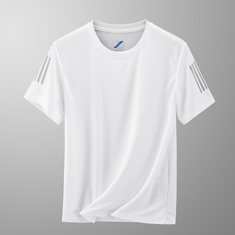 2022 New Ice Silk Men'S Short-Sleeved T-Shirt Men'S Summer Mesh Youth Breathable T-Shirt Sports Quick-Drying - Image 1