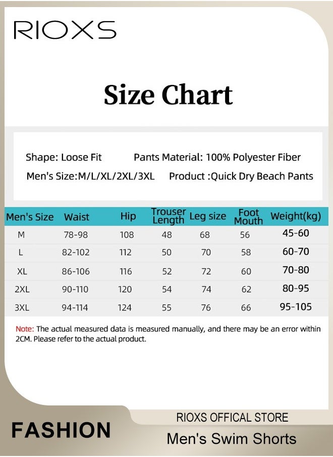 RIOXS - Men's Swim Trunks, Quick Dry Swimming Shorts, Stretch Drawing Beach Shorts For Men, Summer Bathing Suit With Pocket, Soft Lining Swimwear Shorts, Breathable Swim Shorts Gift For Husband Daddy - Image 1