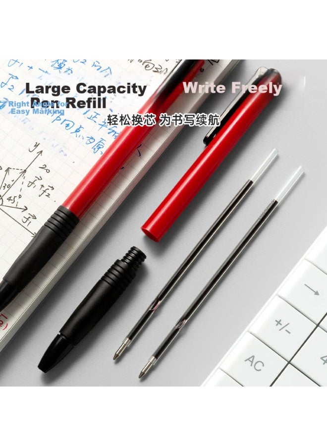 ام اند جي M&g Stationery قلم حبر جاف، قلم زيت متوسط، رأس رصاصة 0.7 مم، قبضة مطاطية ناعمة، قلم قابل للسحب، للطلاب، مستلزمات مكتبية، أحمر، 24 قطعة/علبة، Abpv7501 - Image 3