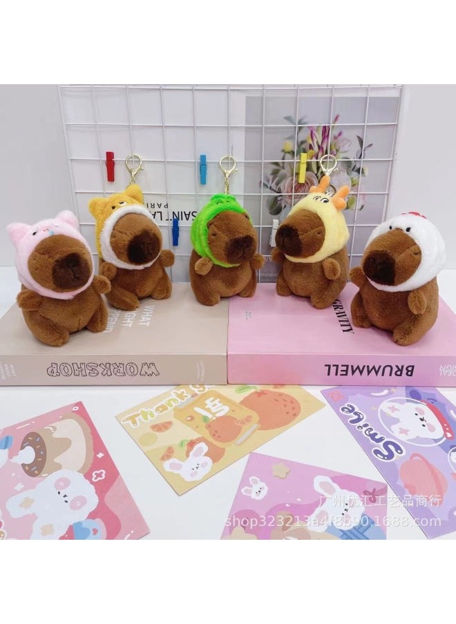 Generic - Japanese Cute Cartoon Plush Toy Net Red Card Pibara Capybara Keychain Pendant Boutique Doll Machine Batch-Specifications:10CM Feeding Bottle Capabala-Color:12CM - Image 1