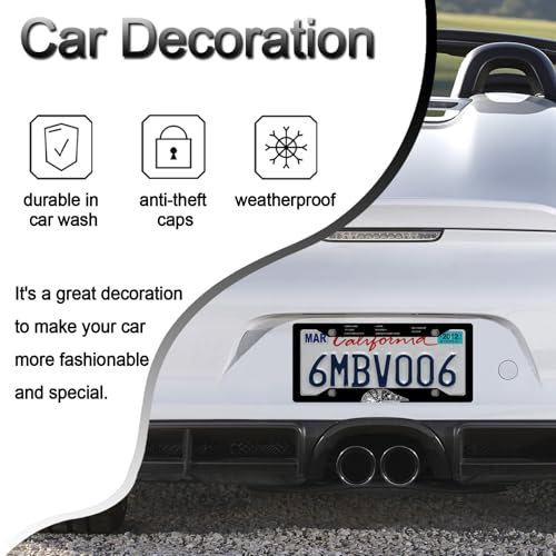 DGDRHZ Anime Star License Plate Frames，Wars Car Accessories for Women & Men，Cute License Plate Holder，Aluminum License Plate Frame Fits Standard US Vehicles Size 12.2 x 6 Inch (Black-2pcs) - Image 5
