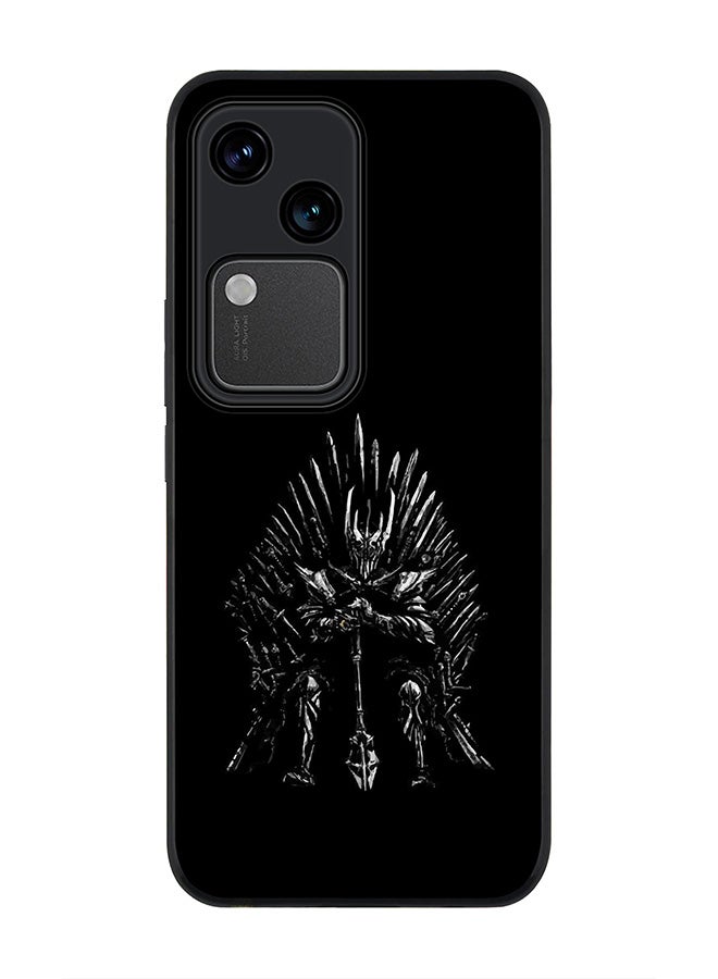 Stylizedd Rugged Black edge case for Vivo V30 5G, Slim fit Soft Case Flexible Rubber Edges Anti Drop TPU Gel Thin Cover -  GOT One Throne - Image 1