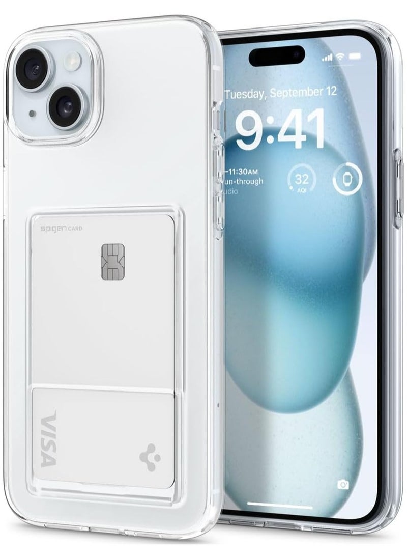 Spigen Crystal Slot iPhone 15 Plus Case Cover with 1 Card Slot - Crystal Clear 