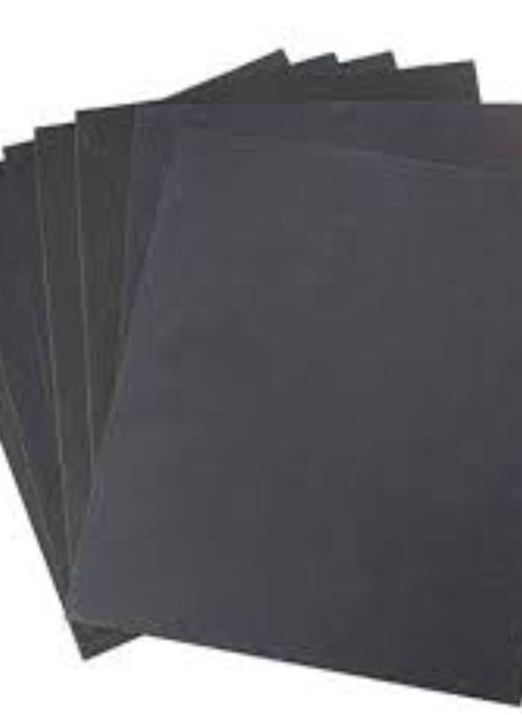 KNP KNP 400 Grit Sandpaper Pack of 10 sandpaper features abrasive particles bonded to a durable backing, ideal for smoothing surfaces and preparing them for painting, staining, or finishing.  - Image 1