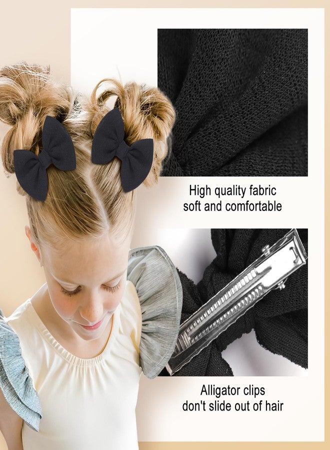 ONENINEDREAM Baby Girls Hair 3'' Bows Clips Set Handmade Bow Hair Clips Hair Accessories Alligator Clip for Babies Infant Toddlers Little Kids 6 PCS Black White Beige - Image 5