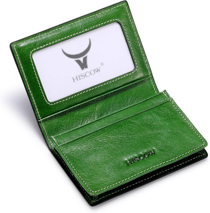 HISCOW Leather Business Card Case Holder for Men & Women, Italian Calfskin - Image 1