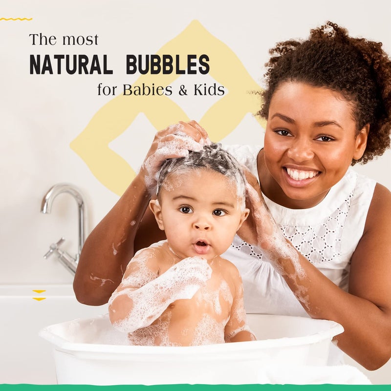 Alaffia Babies and Kids Bubble Bath, Gentle Baby Essentials for Delicate Skin, Cleansing & Calming Bubbles, Plant Based Formula, Vegan, Eucalyptus Mint (2 Pack - 32 Fl Oz Ea) - Image 3
